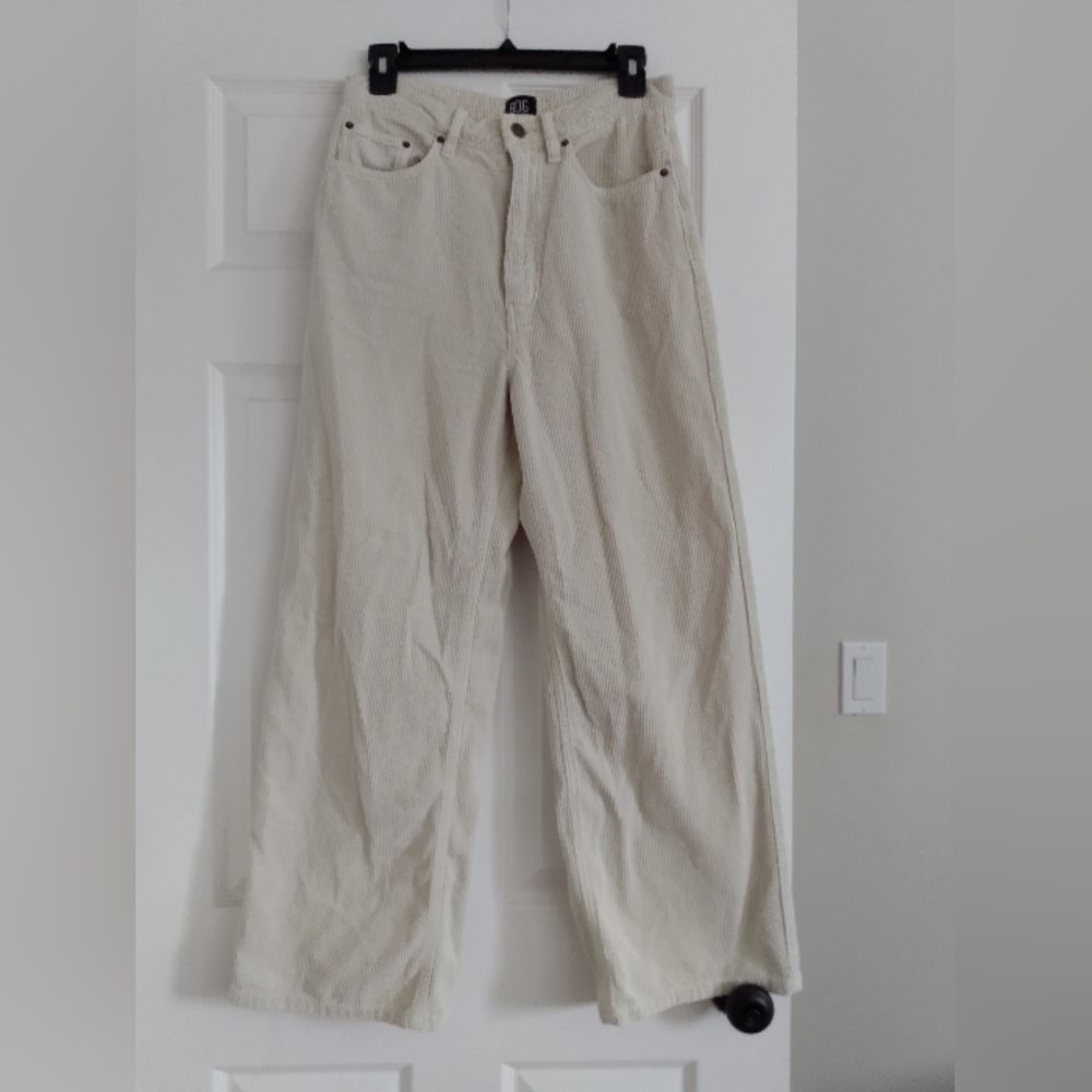 Urban Outfitters Corduroy High-Waisted Wide-Leg Pants Beige